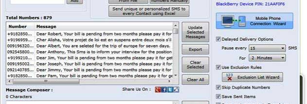 Blackberry Mobile SMS Messaging screenshot