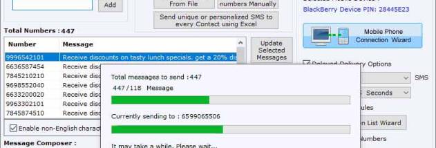 Blackberry Mobiles SMS Texting Software screenshot