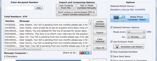 Blackberry Text Messaging Software screenshot