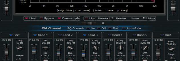 Blue Cat's Widening Parametr'EQ screenshot