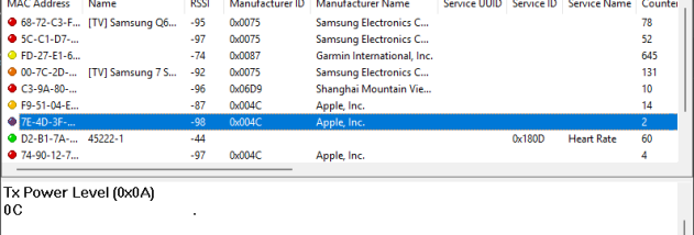BluetoothLEView screenshot