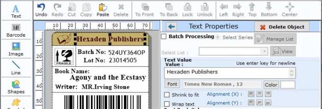 Book Barcode Creator Software screenshot