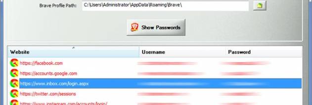 Brave Password Decryptor screenshot