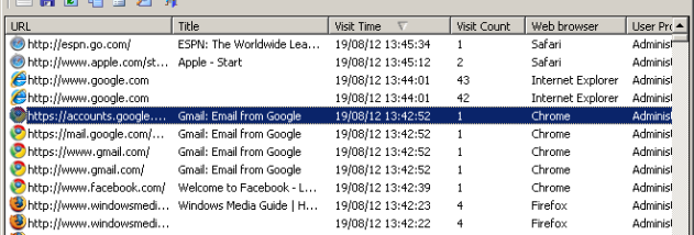 BrowsingHistoryView screenshot