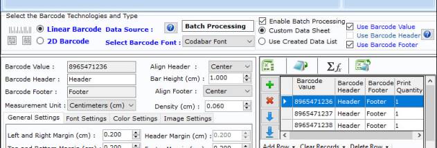 Bulk Barcode Label Maker Excel Software screenshot