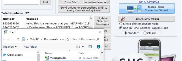 Bulk Messages Managing Software screenshot