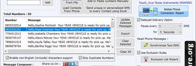 Bulk SMS for Windows mobile phone screenshot