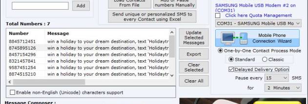 Bulk SMS GSM screenshot