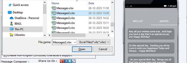 Bulk SMS Messenger Application screenshot