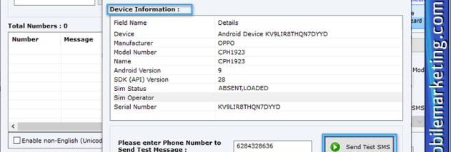 Bulk SMS Mobile Marketing Tool screenshot