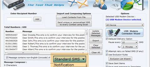 Bulk SMS Sending Program screenshot