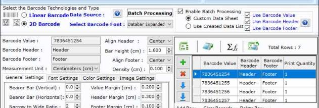 Business Barcode Creating Application screenshot