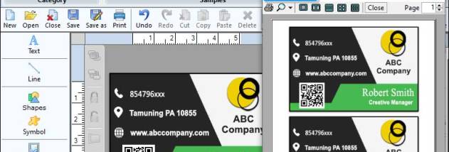 Business Card Editing Tool screenshot