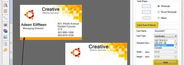 Business Card Maker Software screenshot