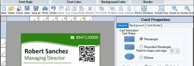 Business Card Print screenshot