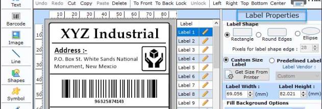 Business USS-93 Barcode Label Tool screenshot