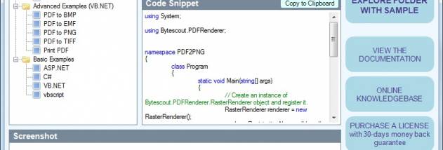 ByteScout PDF Renderer SDK screenshot