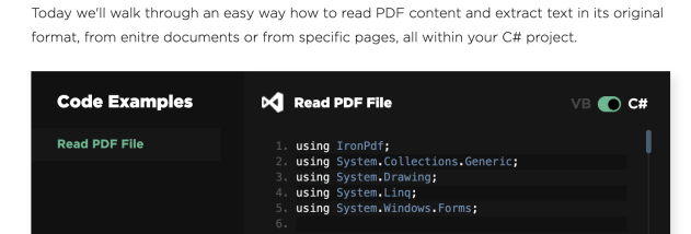 C# Read PDF screenshot