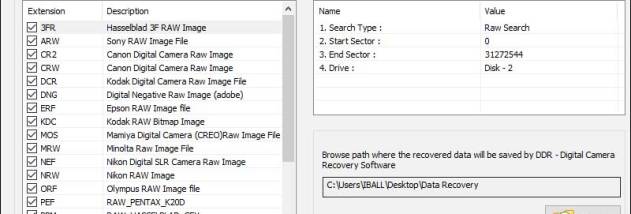 Camera Photo Files Recovery Software screenshot