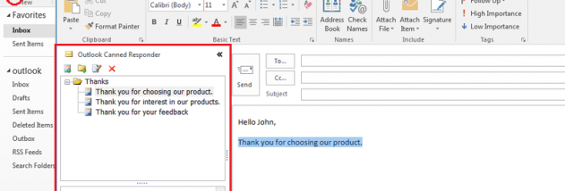 Canned Responder for Outlook screenshot