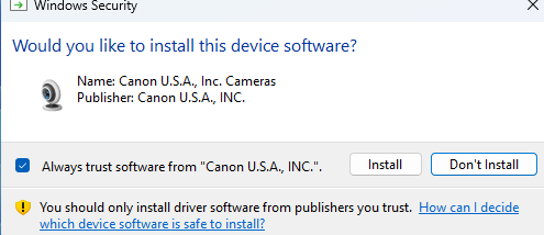 Canon EOS Webcam Utility screenshot