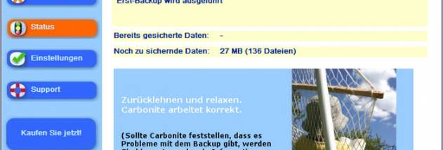 Carbonite Online PC Backup screenshot