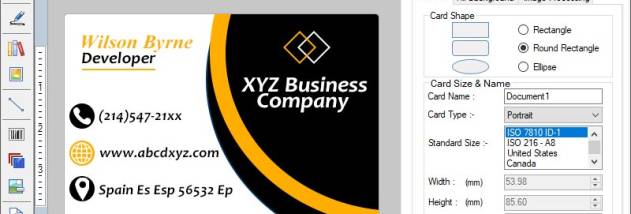 Business Card Designing Tool screenshot