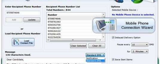 Cell Phones Text SMS Software screenshot
