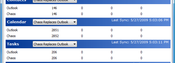 ChaosSync for Outlook screenshot