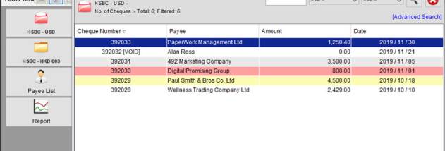 ChequeSystem Cheque Printing Software screenshot