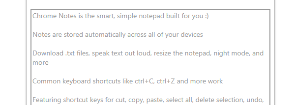 Chrome Notes screenshot