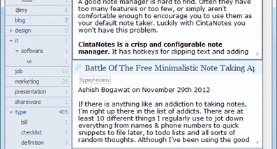 CintaNotes screenshot