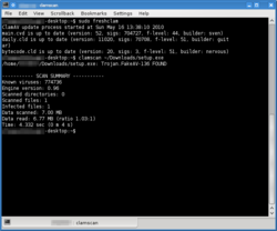 ClamAV for Linux screenshot