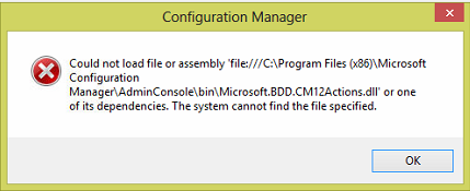 CM2012 Console MDT Integration Error Fix screenshot