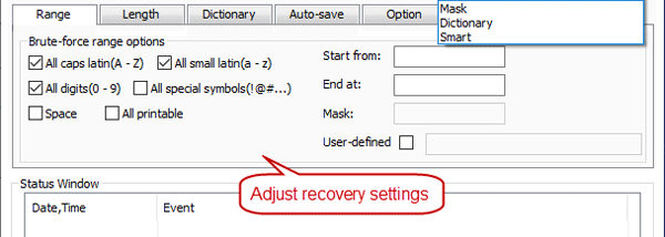 Cocosenor Access Password Tuner screenshot