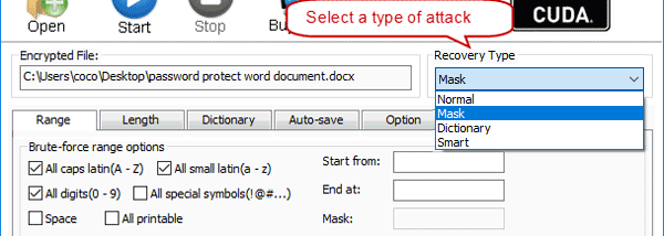 Cocosenor Word Password Tuner screenshot