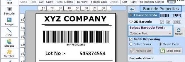 Codabar Barcode Generator Tool screenshot