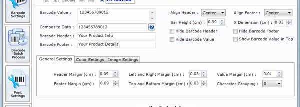 Codabar Barcode Generator screenshot