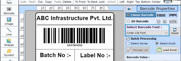 Code 128 Barcode Generator Software screenshot