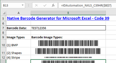 Code 39 Native Excel Barcode Generator Windows 10 Download