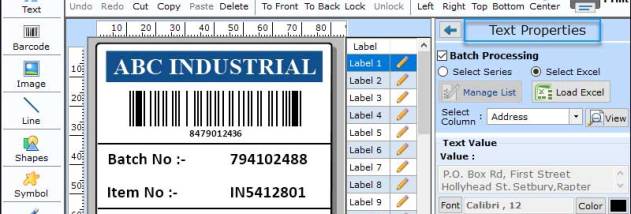 Colourful Barcode Label Maker Software screenshot