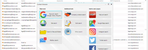 Contact Extractor screenshot