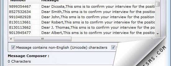 Contact for PC to Mobile SMS screenshot