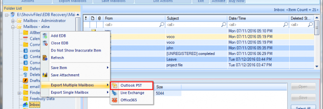 Convert EDB to PST screenshot