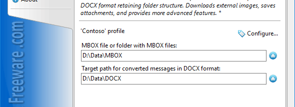 Convert MBOX to DOCX for Outlook screenshot