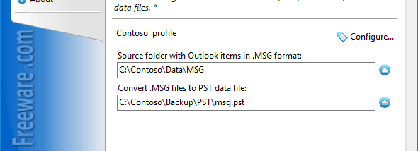 Convert Outlook MSG to PST screenshot