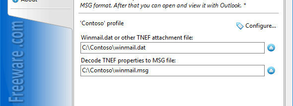 Convert TNEF to MSG for Outlook screenshot