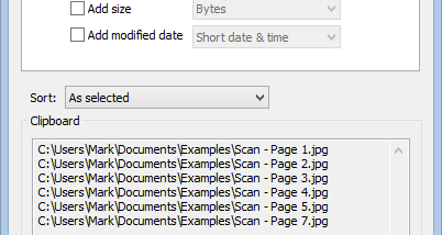 CopyFilenames screenshot