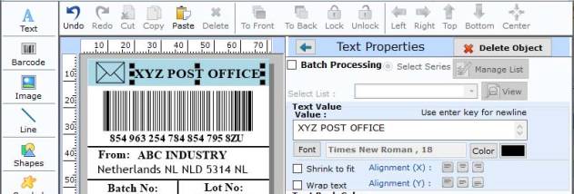 Post Mailer Barcodes Generator screenshot
