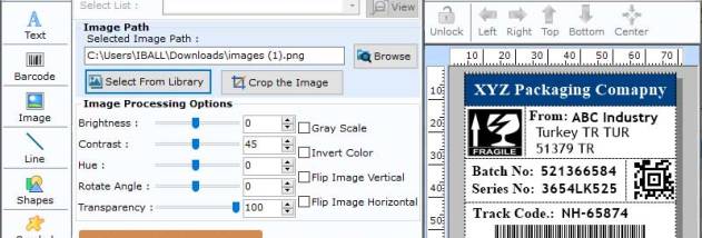Creating Packaging Barcode Label screenshot